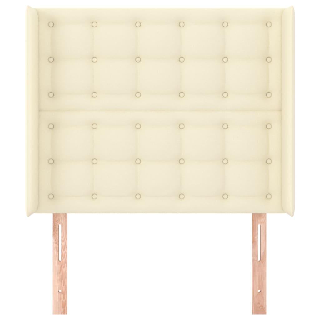 vidaXL Κεφαλάρι με Πτερύγια Κρεμ 93x16x118/128 εκ. Συνθετικό Δέρμα