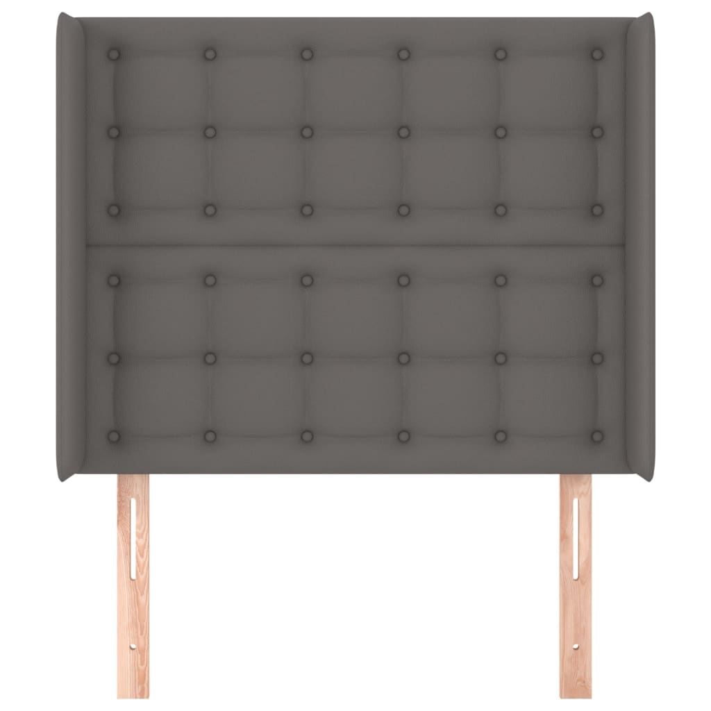 vidaXL Κεφαλάρι με Πτερύγια Γκρι 103x16x118/128 εκ.Συνθετικό Δέρμα