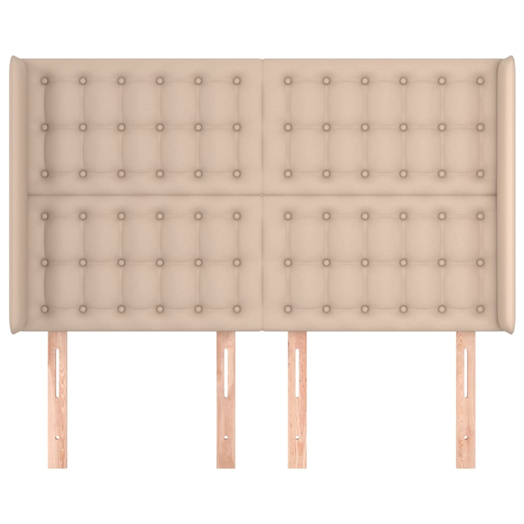 vidaXL Κεφαλάρι με Πτερύγια Καπουτσίνο 147x16x118/128 εκ. Συνθ. Δέρμα