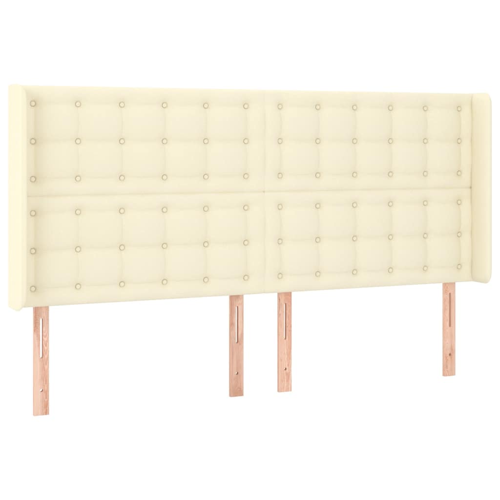 vidaXL Κεφαλάρι με Πτερύγια Κρεμ 203x16x118/128 εκ. Συνθετικό Δέρμα