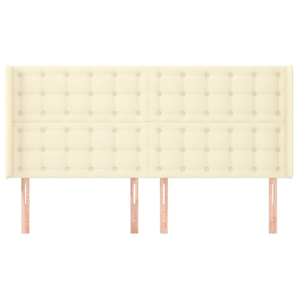 vidaXL Κεφαλάρι με Πτερύγια Κρεμ 203x16x118/128 εκ. Συνθετικό Δέρμα