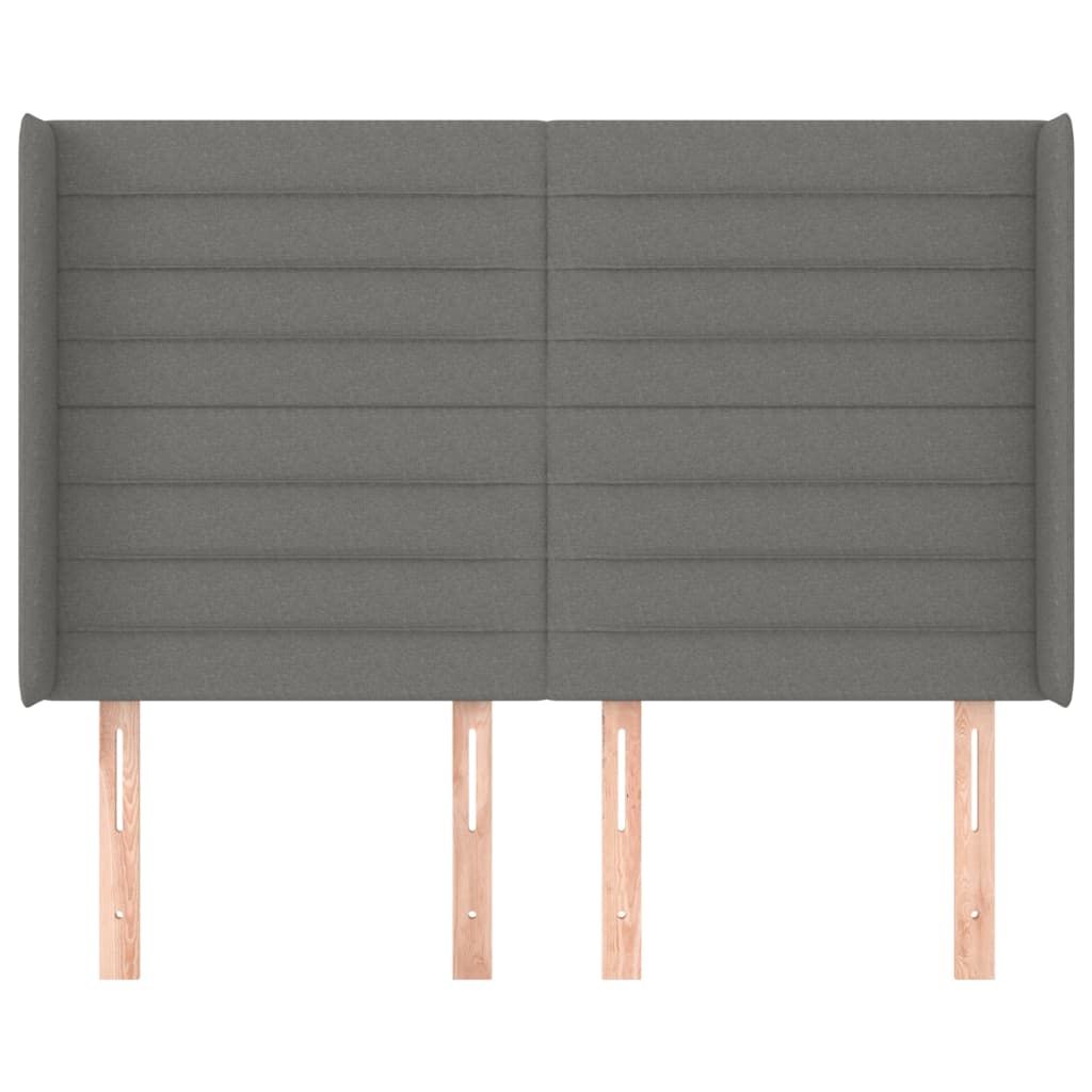vidaXL Κεφαλάρι με Πτερύγια Σκούρο Γκρι 147x16x118/128 εκ. Υφασμάτινο