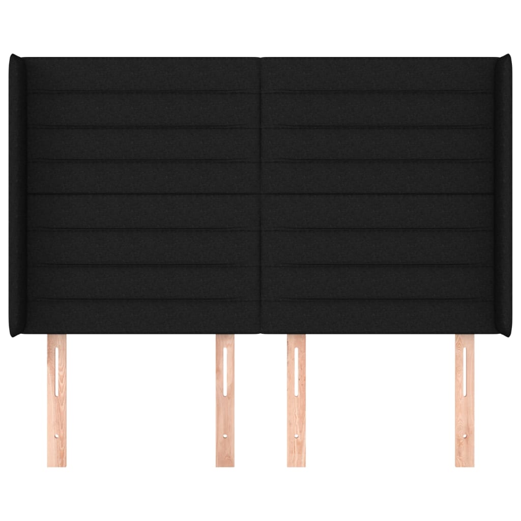 vidaXL Κεφαλάρι με Πτερύγια Μαύρο 147x16x118/128 εκ. Υφασμάτινο