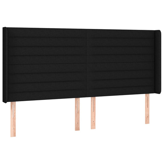 vidaXL Κεφαλάρι με Πτερύγια Μαύρο 163x16x118/128 εκ. Υφασμάτινο