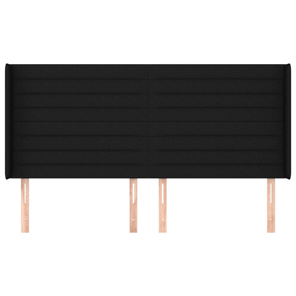 vidaXL Κεφαλάρι με Πτερύγια Μαύρο 163x16x118/128 εκ. Υφασμάτινο