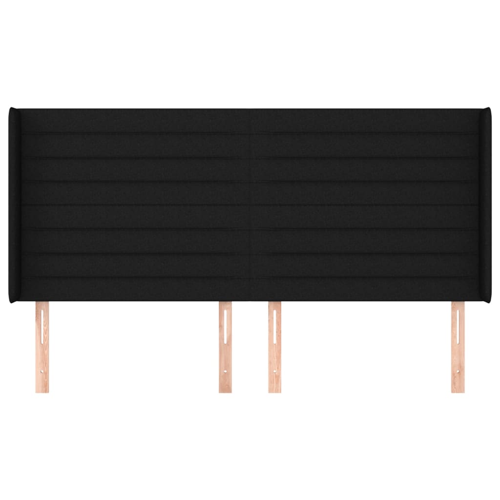 vidaXL Κεφαλάρι με Πτερύγια Μαύρο 203x16x118/128 εκ. Υφασμάτινο