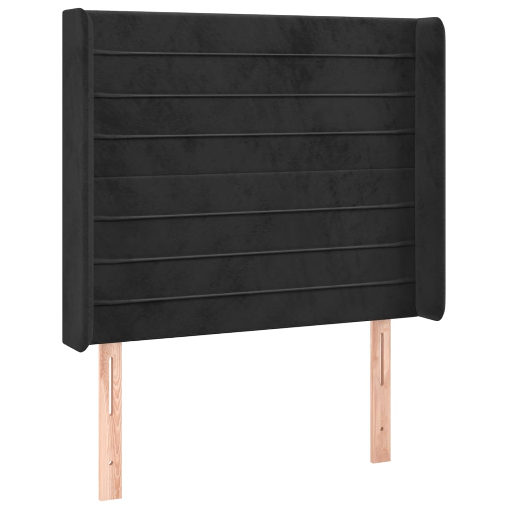 vidaXL Κεφαλάρι με Πτερύγια Μαύρο 103x16x118/128 εκ. Βελούδινο