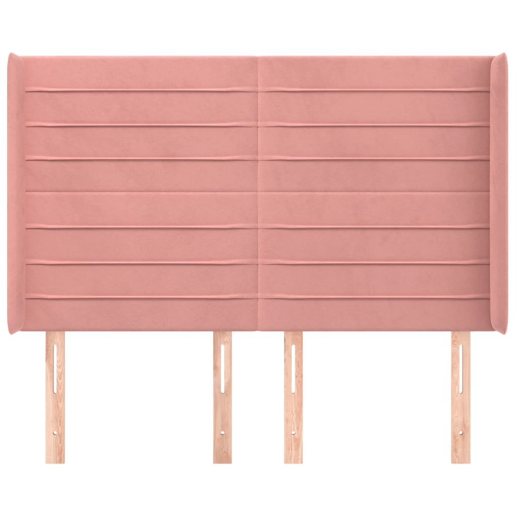 vidaXL Κεφαλάρι με Πτερύγια Ροζ 147x16x118/128 εκ. Βελούδινο