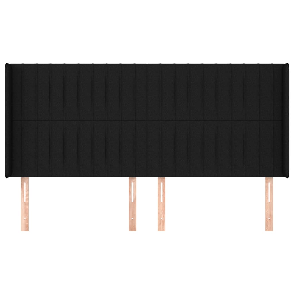 vidaXL Κεφαλάρι με Πτερύγια Μαύρο 203x16x118/128 εκ. Υφασμάτινο