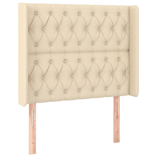 vidaXL Κεφαλάρι με Πτερύγια Κρεμ 93x16x118/128 εκ. Υφασμάτινο