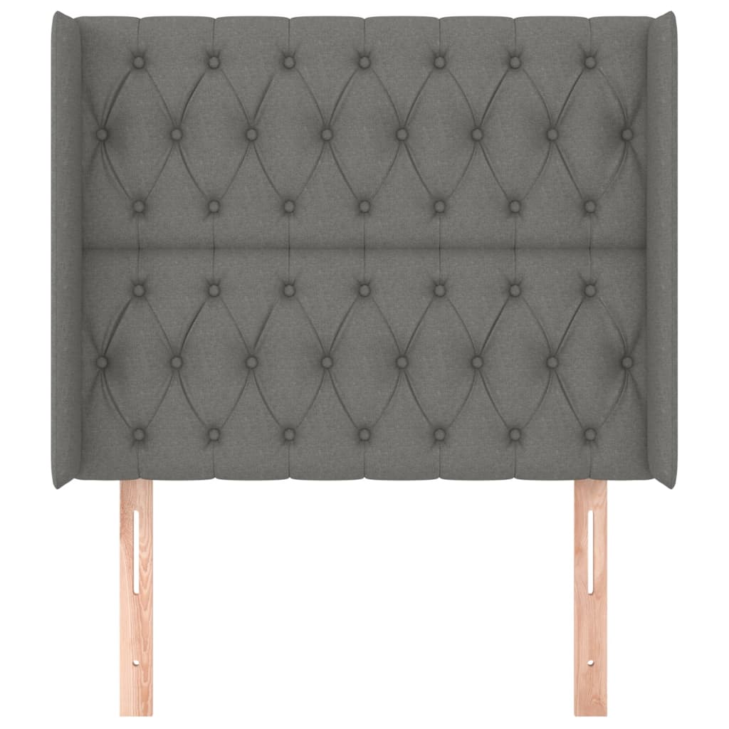 vidaXL Κεφαλάρι με Πτερύγια Σκούρο Γκρι 103x16x118/128 εκ. Υφασμάτινο