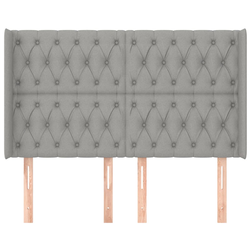 vidaXL Κεφαλάρι με Πτερύγια Ανοιχτό Γκρι 147x16x118/128 εκ. Υφασμάτινο