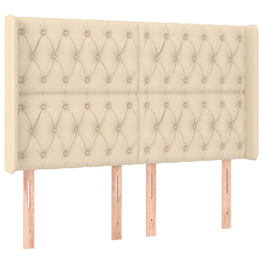 vidaXL Κεφαλάρι με Πτερύγια Κρεμ 163x16x118/128 εκ. Υφασμάτινο