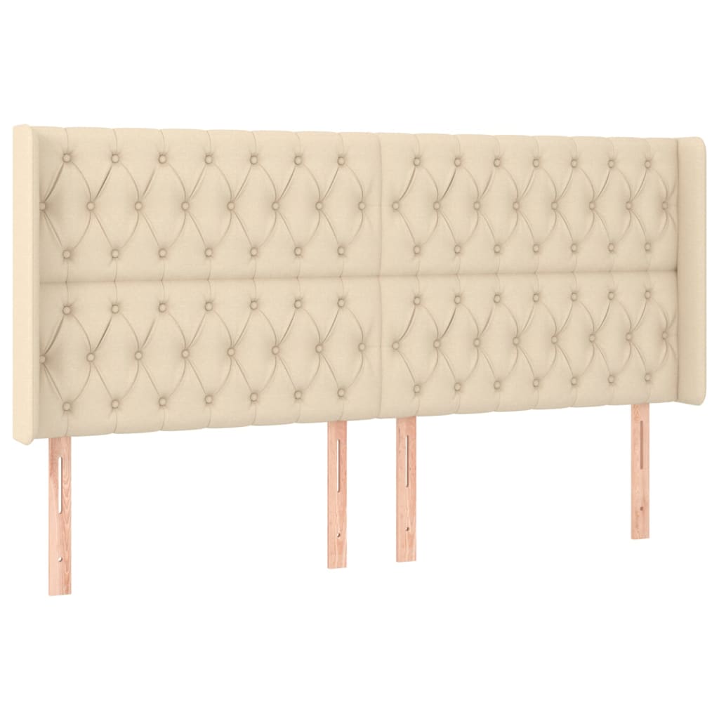 vidaXL Κεφαλάρι με Πτερύγια Κρεμ 183x16x118/128 εκ. Υφασμάτινο