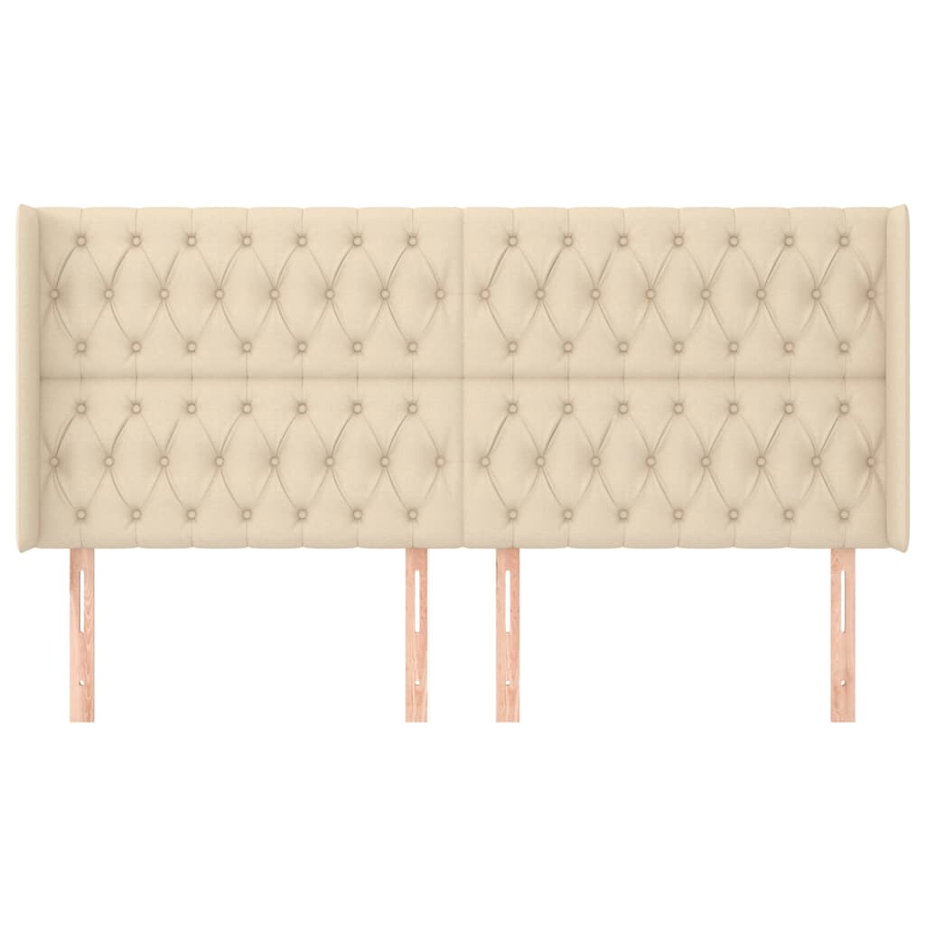 vidaXL Κεφαλάρι με Πτερύγια Κρεμ 183x16x118/128 εκ. Υφασμάτινο