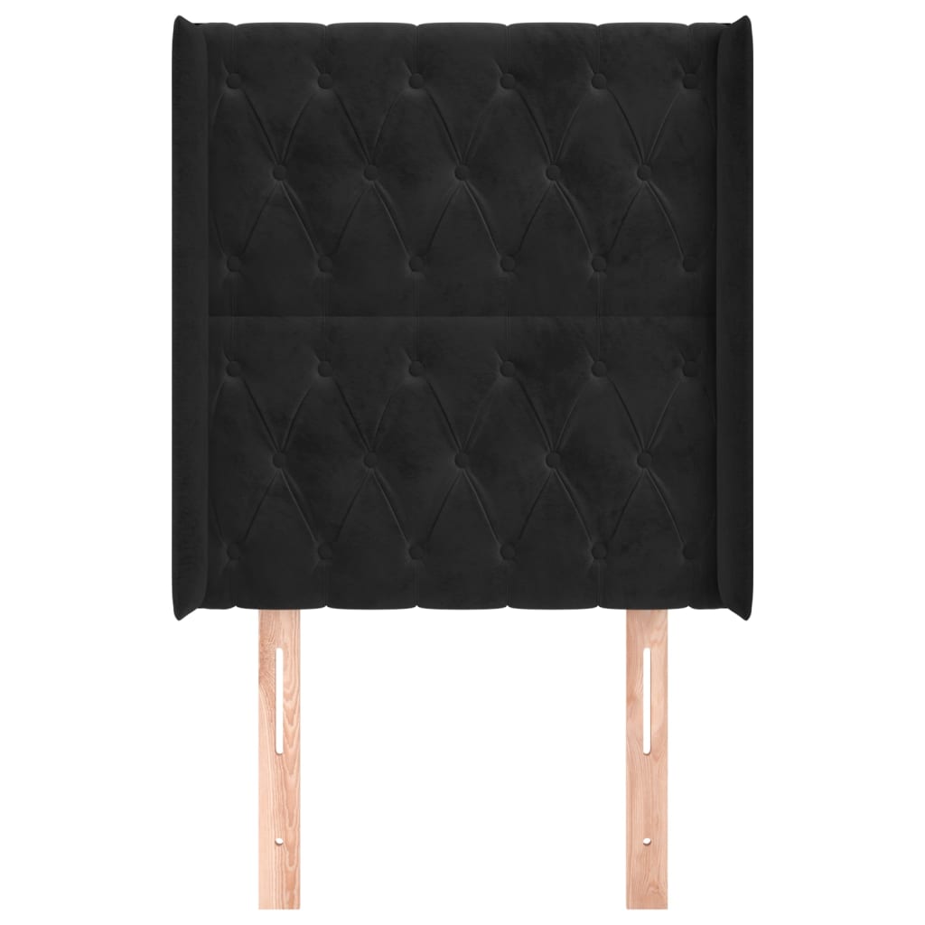 vidaXL Κεφαλάρι με Πτερύγια Μαύρο 83x16x118/128 εκ. Βελούδινο
