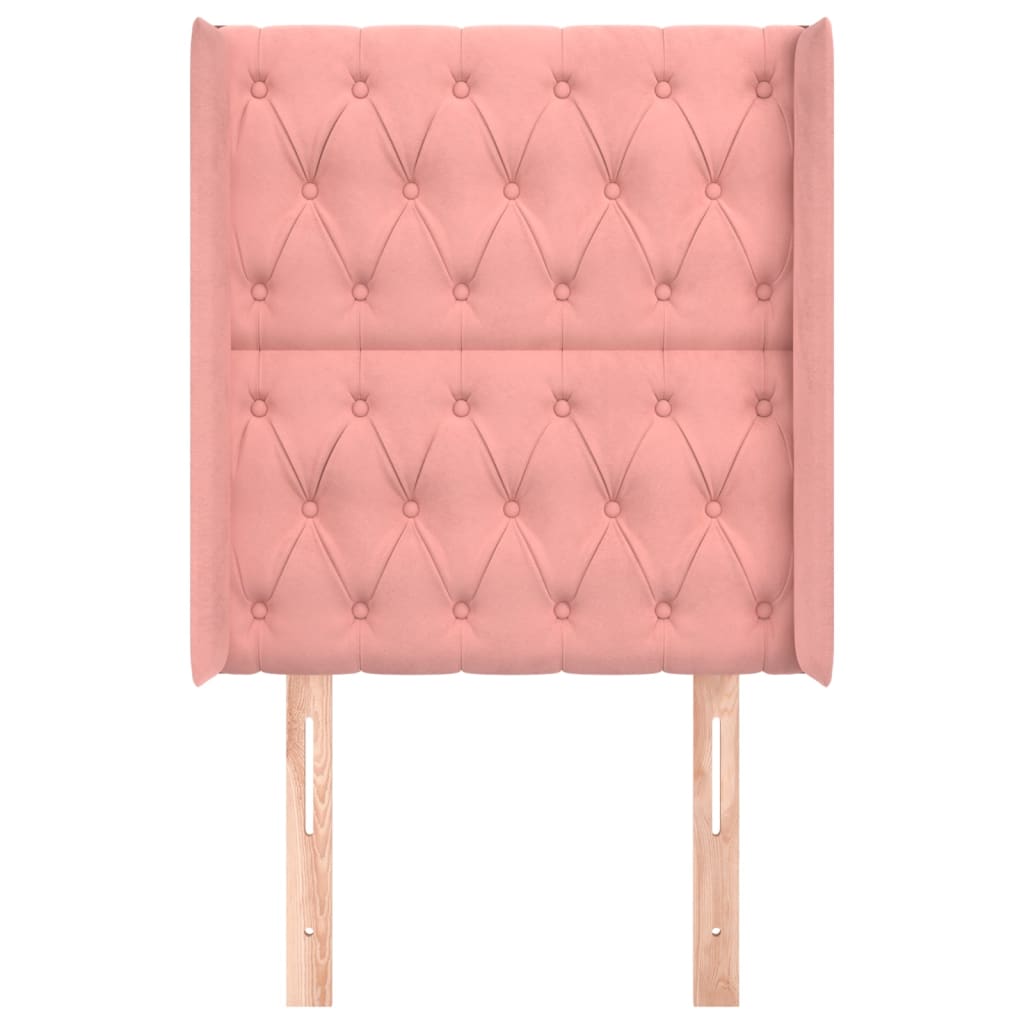 vidaXL Κεφαλάρι με Πτερύγια Ροζ 83x16x118/128 εκ. Βελούδινο