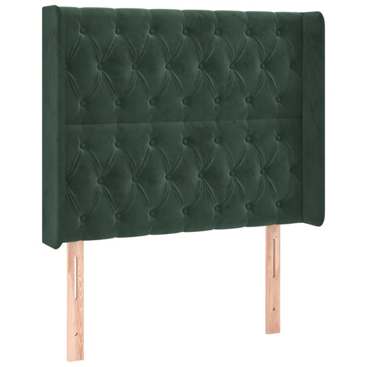 vidaXL Κεφαλάρι με Πτερύγια Πράσινο 93x16x118/128 εκ. Βελούδινο