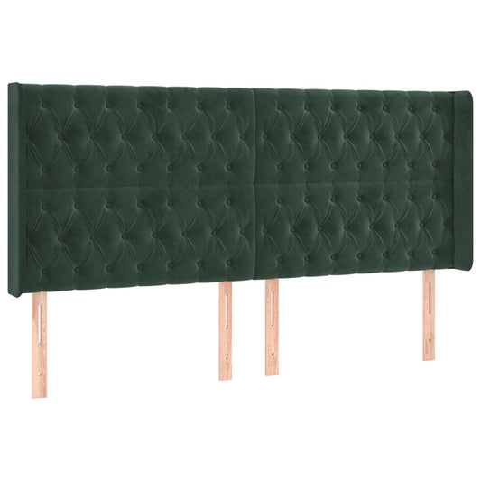 vidaXL Κεφαλάρι με Πτερύγια Πράσινο 183x16x118/128 εκ. Βελούδινο