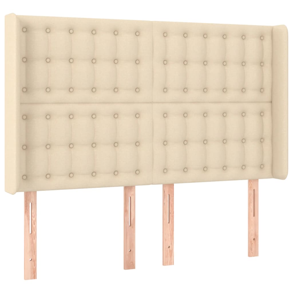 vidaXL Κεφαλάρι με Πτερύγια Κρεμ 147x16x118/128 εκ. Υφασμάτινο