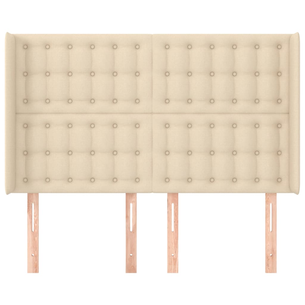 vidaXL Κεφαλάρι με Πτερύγια Κρεμ 147x16x118/128 εκ. Υφασμάτινο