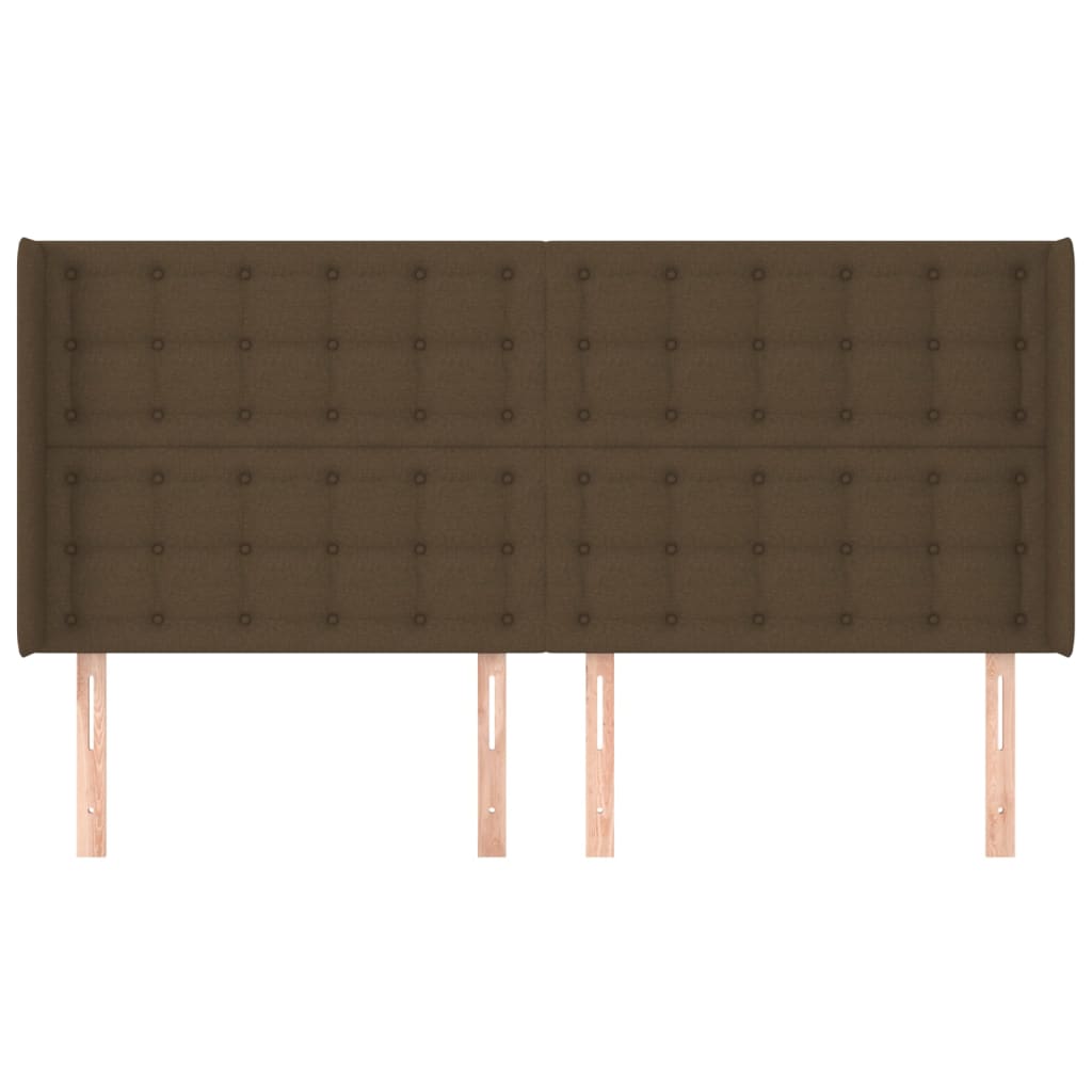 vidaXL Κεφαλάρι με Πτερύγια Σκούρο Καφέ 183x16x118/128 εκ. Υφασμάτινο