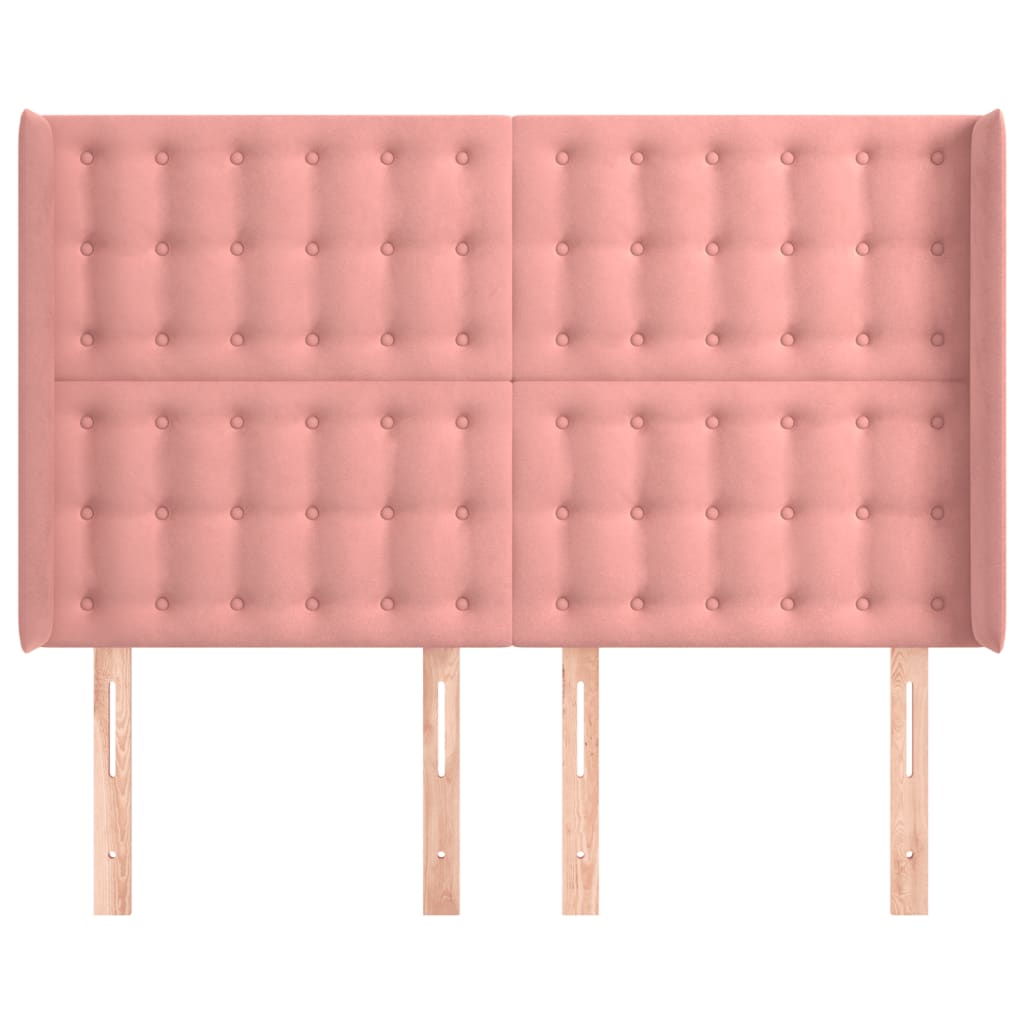 vidaXL Κεφαλάρι με Πτερύγια Ροζ 147x16x118/128 εκ. Βελούδινο