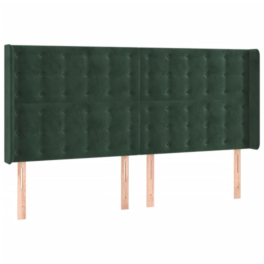 vidaXL Κεφαλάρι με Πτερύγια Πράσινο 203x16x118/128 εκ. Βελούδινο