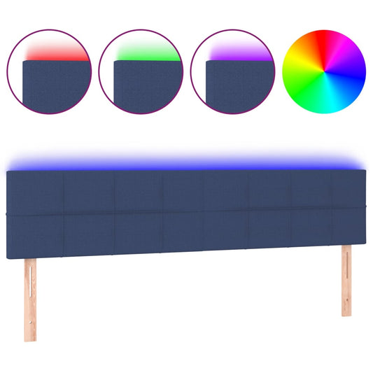 vidaXL Κεφαλάρι Κρεβατιού LED Μπλε 160x5x78/88 εκ. Υφασμάτινο
