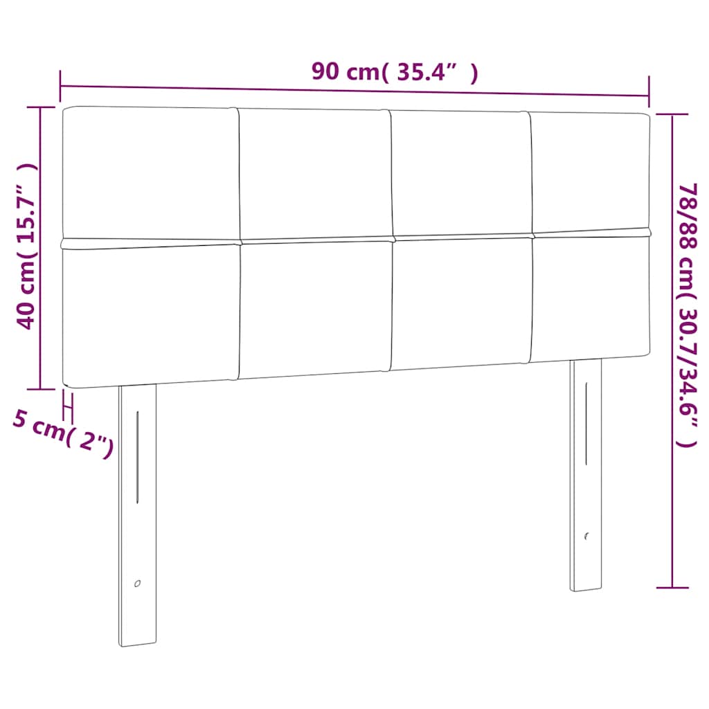 vidaXL Κεφαλάρι Κρεβατιού LED Σκούρο Πράσινο 90x5x78/88 εκ. Βελούδινο