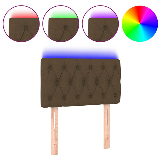 vidaXL Κεφαλάρι Κρεβατιού LED Σκούρο Καφέ 80x7x78/88 εκ. Υφασμάτινο