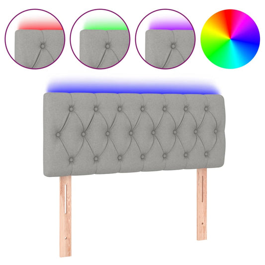 vidaXL Κεφαλάρι Κρεβατιού LED Ανοιχτό Γκρι 90x7x78/88 εκ. Υφασμάτινο