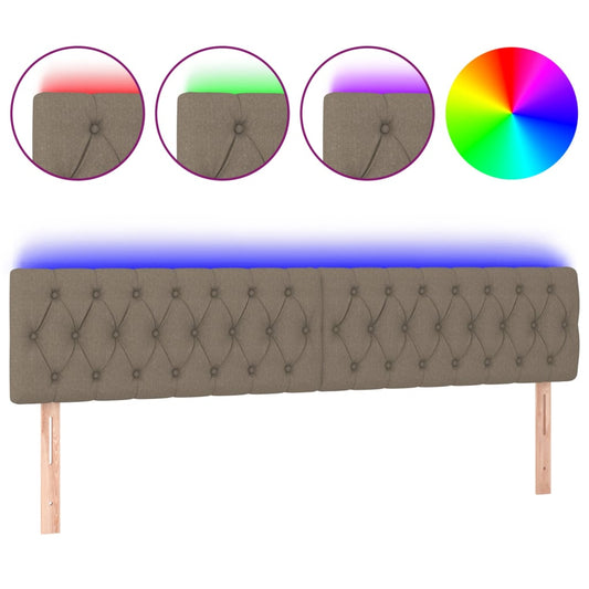 vidaXL Κεφαλάρι Κρεβατιού LED Taupe 180x7x78/88 εκ. Υφασμάτινο