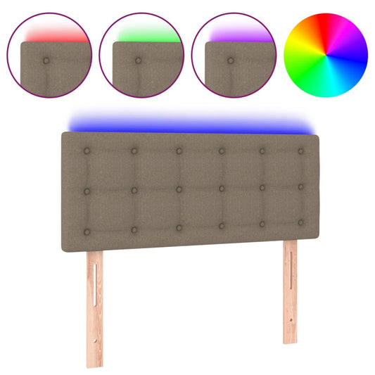vidaXL Κεφαλάρι Κρεβατιού LED Taupe 80 x 5 x 78/88 εκ. Υφασμάτινο