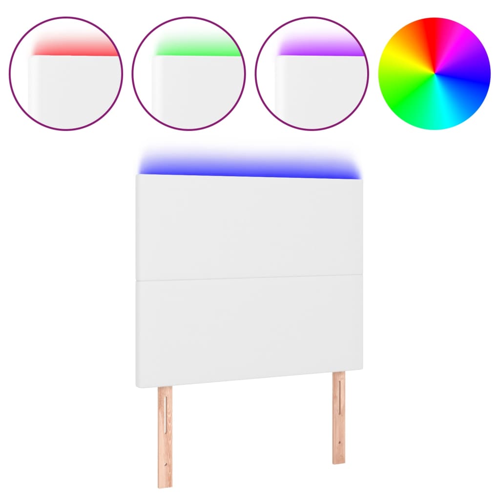 vidaXL Κεφαλάρι Κρεβατιού LED Λευκό 100x5x118/128 εκ