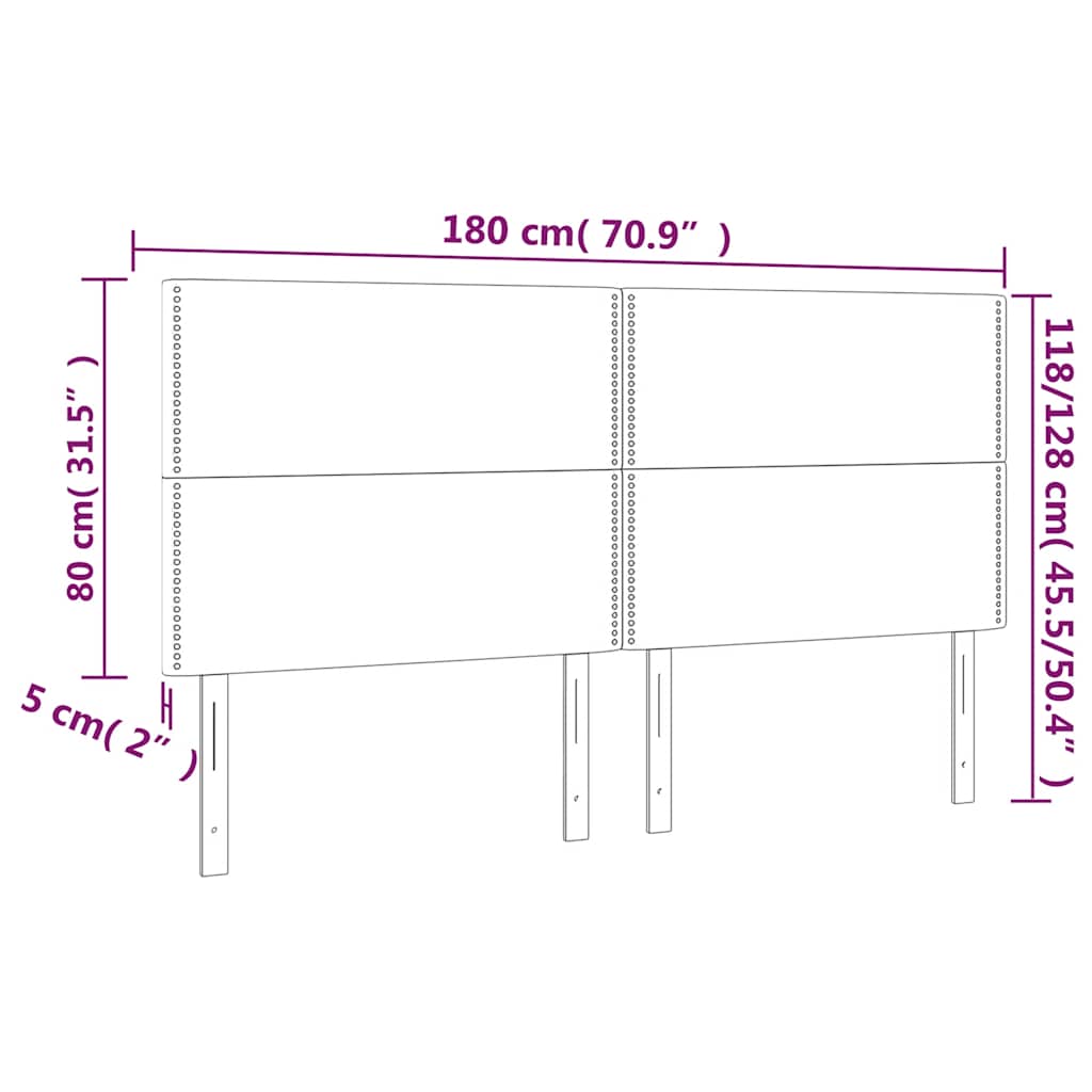 vidaXL Κεφαλάρι Κρεβατιού LED Σκούρο Πράσινο 180x5x118/128 εκ.