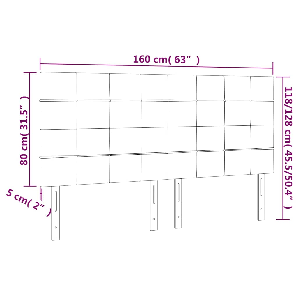 vidaXL Κεφαλάρι Κρεβατιού LED Σκούρο Μπλε 160x5x118/128 εκ. Βελούδινο
