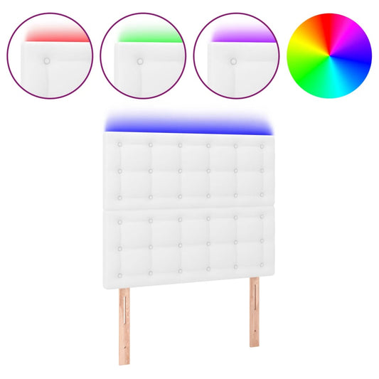 vidaXL Κεφαλάρι Κρεβατιού LED Λευκό 100x5x118/128 εκ