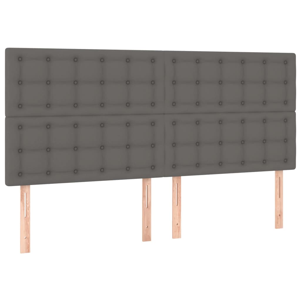 vidaXL Κεφαλάρι Κρεβατιού LED Γκρι 200x5x118/128 εκ