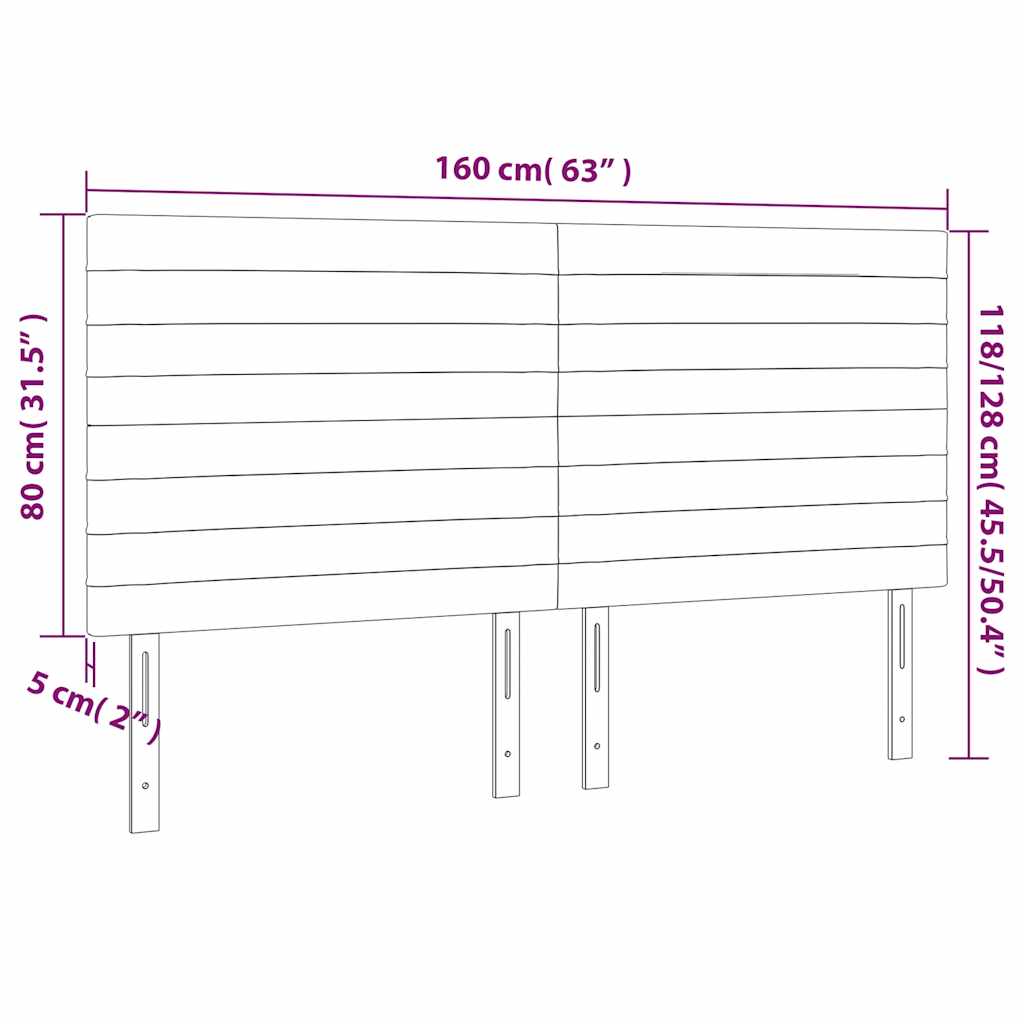 vidaXL Κεφαλάρι Κρεβατιού LED Σκούρο Μπλε 160x5x118/128 εκ. Βελούδινο