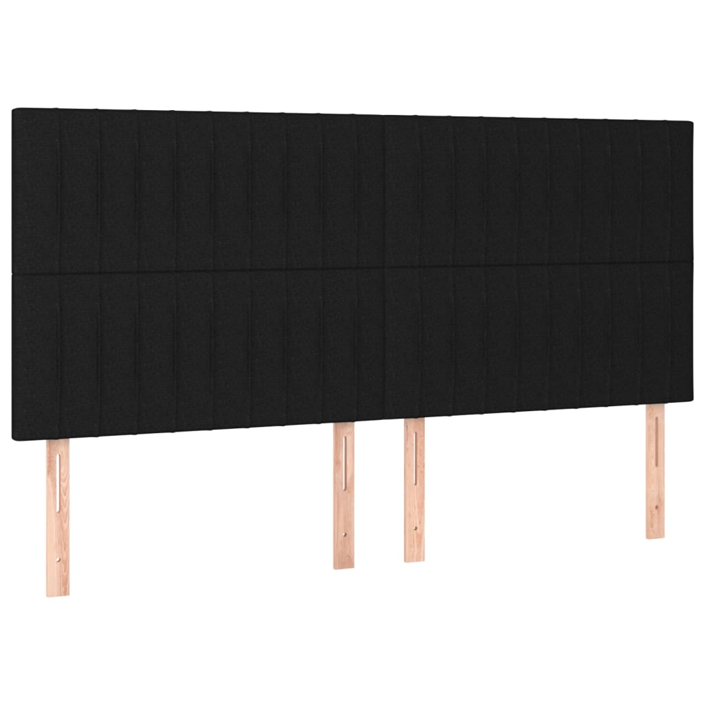 vidaXL Κεφαλάρι Κρεβατιού LED Μαύρο 180x5x118/128 εκ. Υφασμάτινο