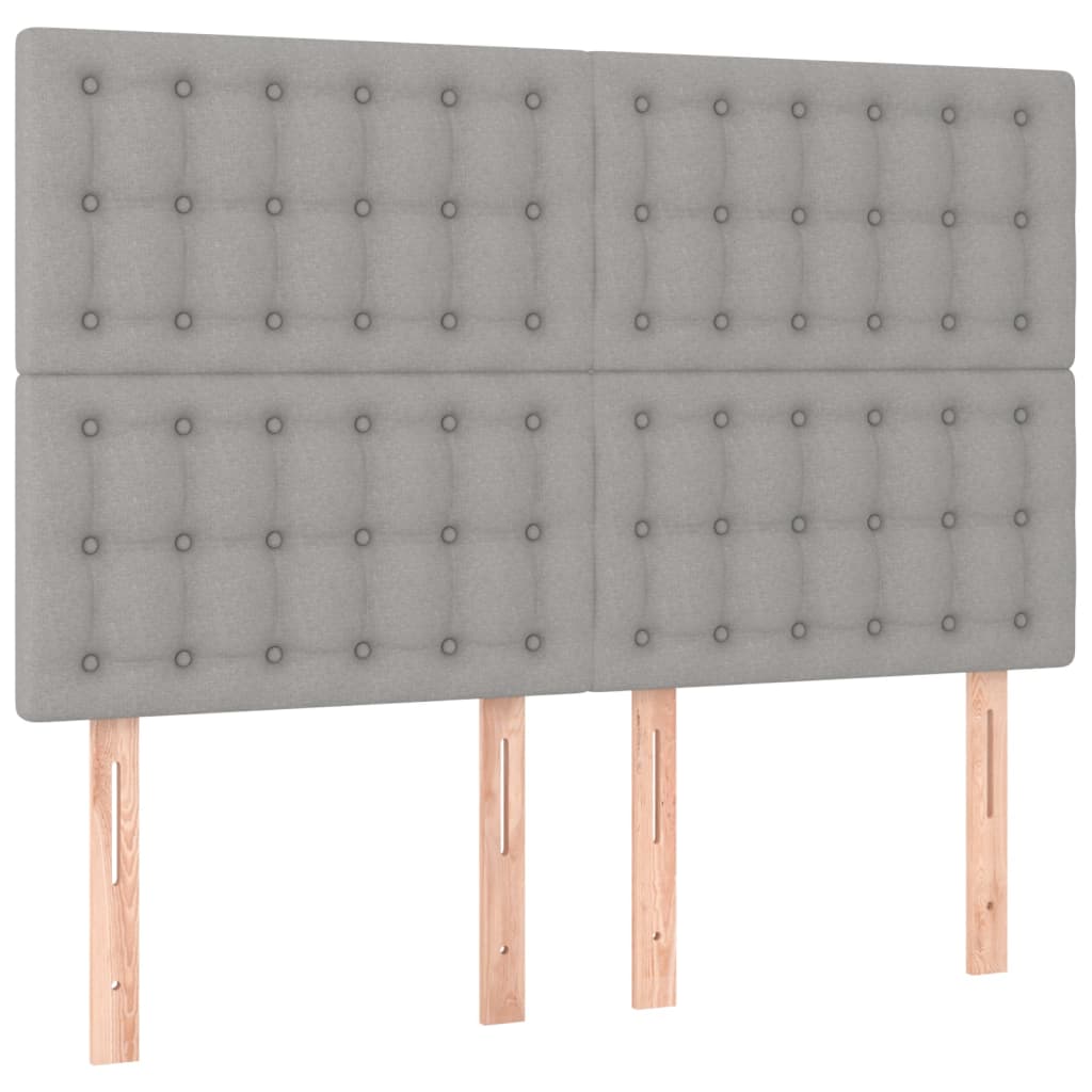 vidaXL Κεφαλάρι Κρεβατιού LED Ανοιχτό Γκρι 144x5x118/128 εκ.
