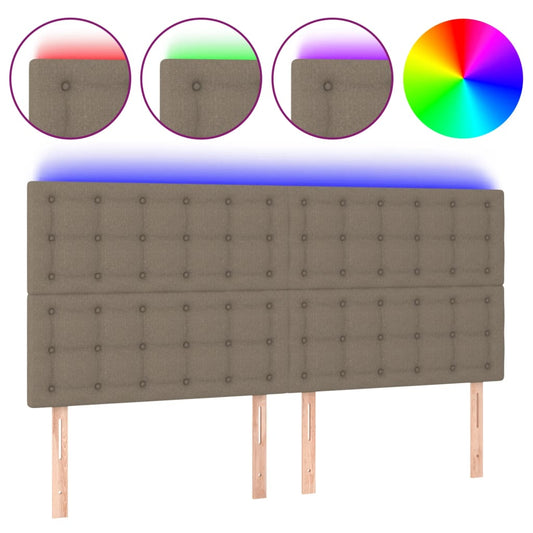 vidaXL Κεφαλάρι Κρεβατιού LED Taupe 180x5x118/128 εκ. Υφασμάτινο