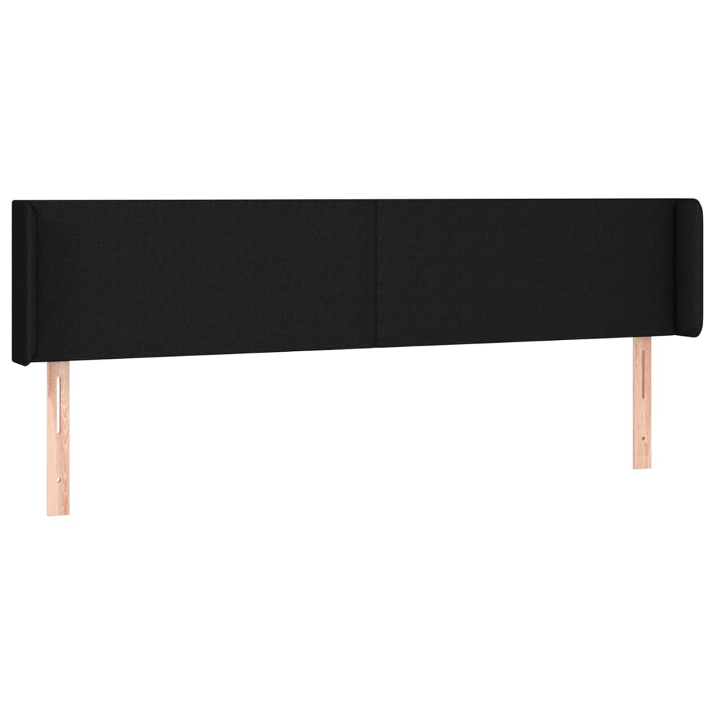 vidaXL Κεφαλάρι Κρεβατιού LED Μαύρο 163x16x78/88 εκ. Υφασμάτινο