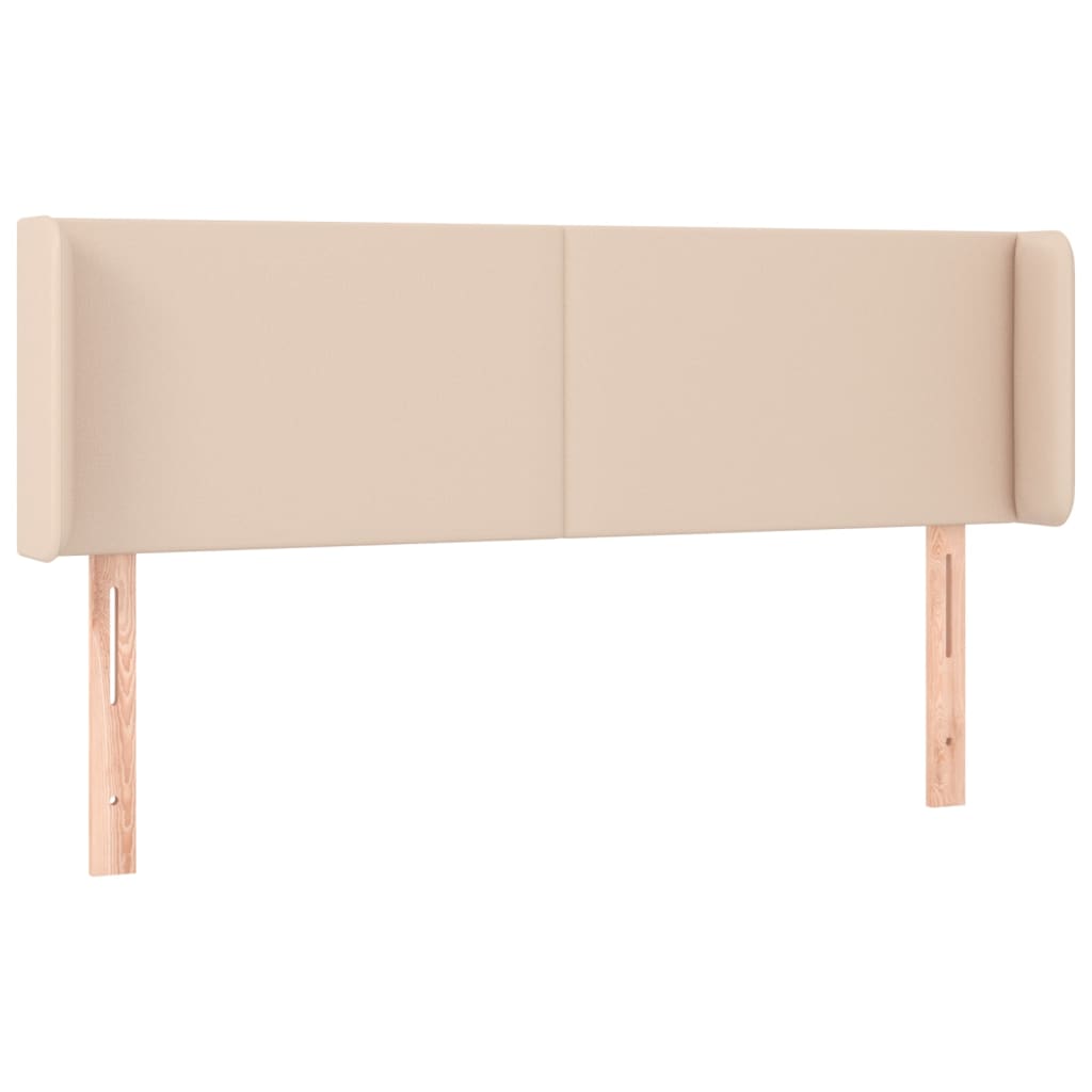 vidaXL Κεφαλάρι Κρεβατιού LED Καπουτσίνο 147x16x78/88εκ. Συνθετ. Δέρμα