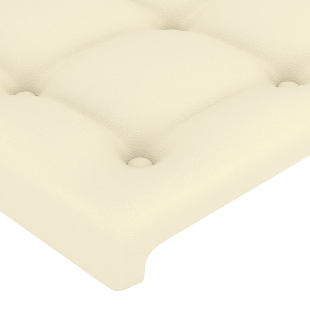 vidaXL Κεφαλάρι Κρεβατιού LED Κρεμ 183x16x78/88εκ. από Συνθετικό Δέρμα