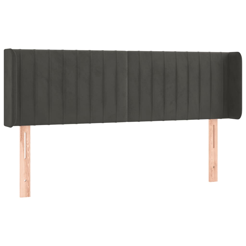 vidaXL Κεφαλάρι Κρεβατιού LED Σκούρο Γκρι 147x16x78/88 εκ. Βελούδινο