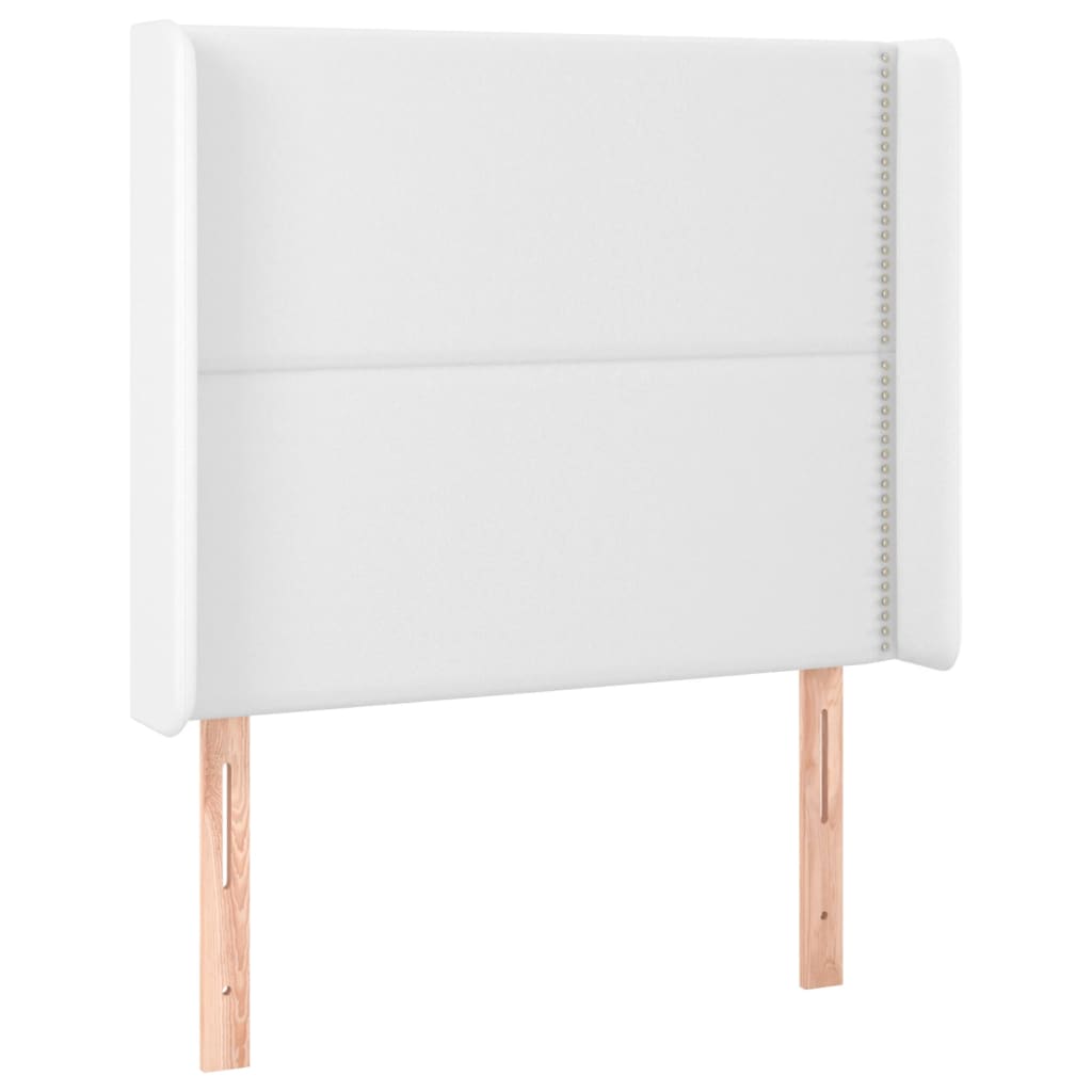 vidaXL Κεφαλάρι Κρεβατιού LED Λευκό 83x16x118/128 εκ.Συνθετ. Δέρμα