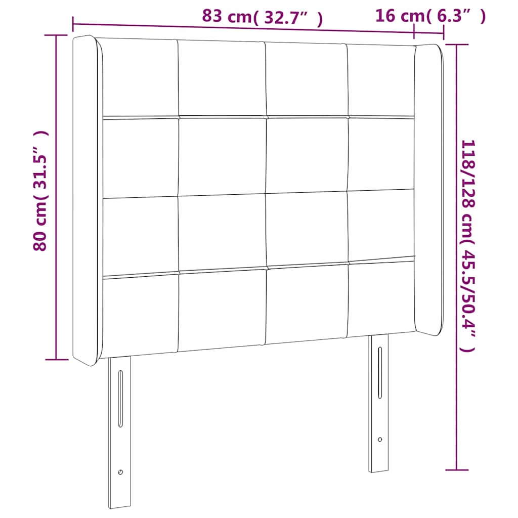 vidaXL Κεφαλάρι Κρεβατιού LED Σκούρο Πράσινο 83x16x118/128 εκ