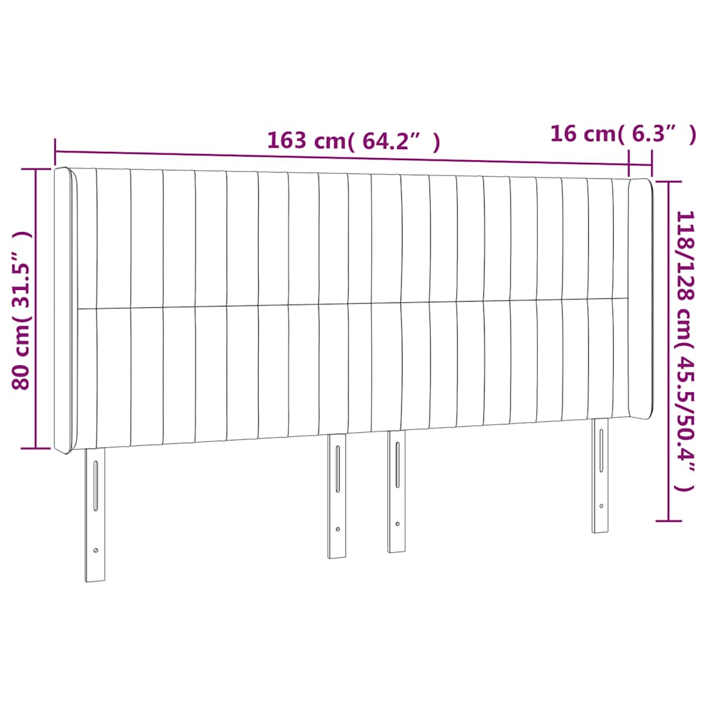 vidaXL Κεφαλάρι Κρεβατιού LED Σκούρο Πράσινο 163x16x118/128 εκ